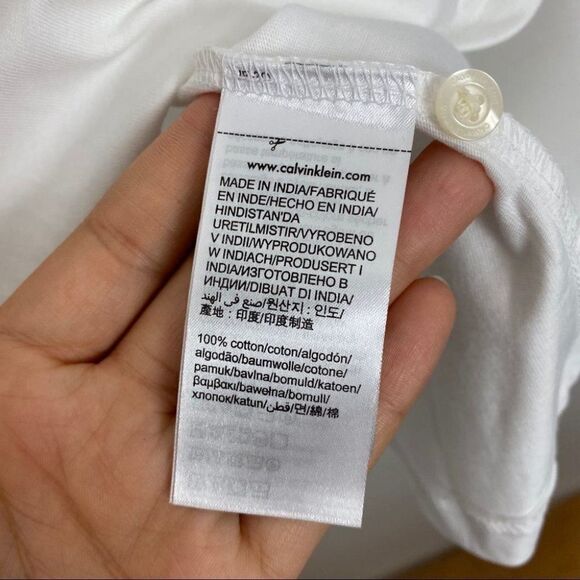 Calvin Klein White Graphic Polo Back Logo Summer - Picture 5 of 9